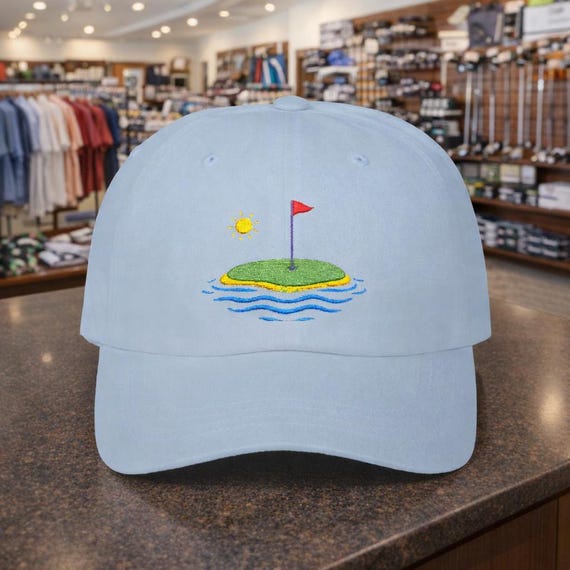 Island Golf Green Dad Cap | Sunset Waves Golf Trip Hat