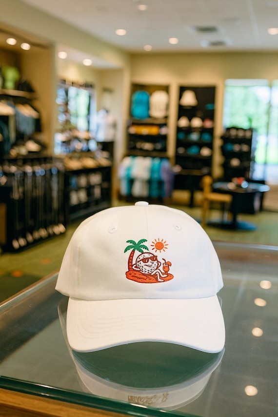 Beach Bum Golf Ball Dad Cap | Funny Bunker Sun Rays Hat