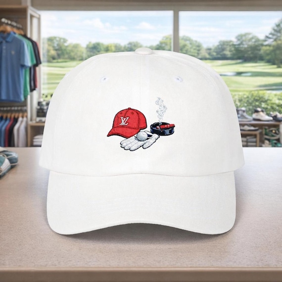 Golf Hat & Glove Logo Classic Dad Cap | Golfers Cigar Ashtray Design