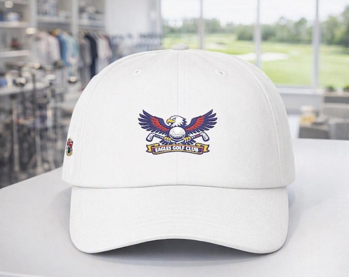 Eagles Golf Club Embroidered Cotton Cap, Adjustable Dad Hat, Golf Apparel