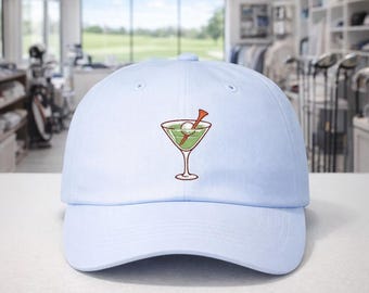 Martini Golf Ball Golf Cap – Embroidered Cocktail‑Inspired Dad Hat