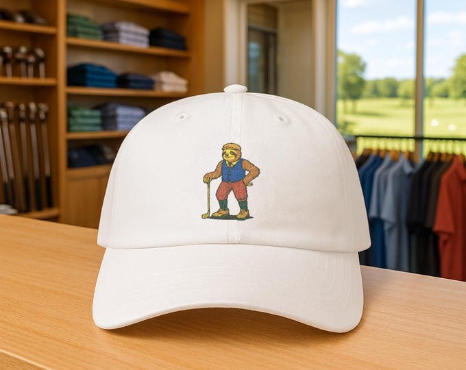 Vintage Sloth Golfer Cap | Funny Golf Logo Cap