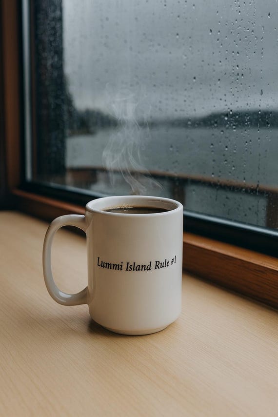 Lummi Island Rule #1 Mug, Winter Safety Reminder, 15oz Ceramic