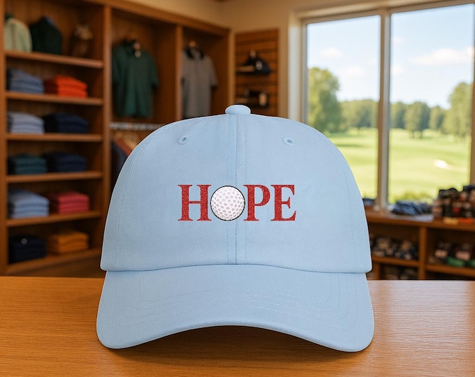 Hope Golf Hat Logo Classic Dad Cap | Golf Motivation, Vintage Script