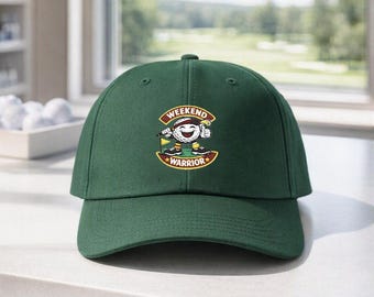 Embroidered Golf Hat, Weekend Warrior Dad Cap, Golf Ball Character Humor