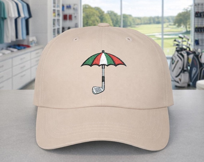 Hardcore Golfer Rain or Shine Golf Club Umbrella Logo Cap | Dad Cap