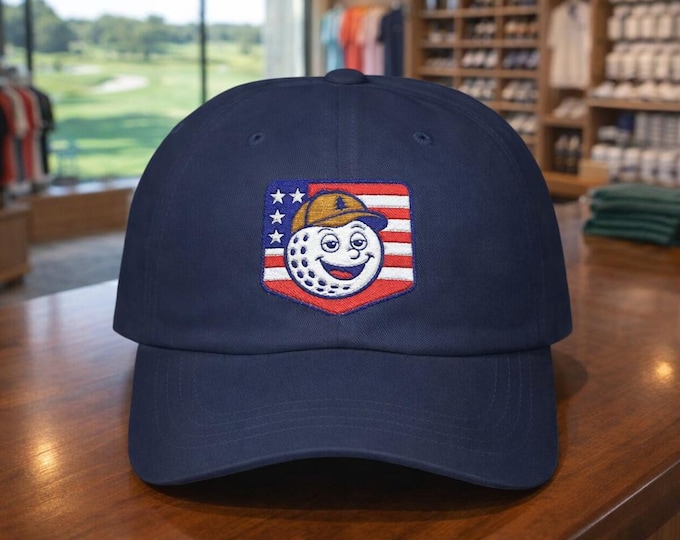 PNW Golf Ball Face Cap Classic Dad Cap | Evergreen Tree Logo, 250th USA Inspired
