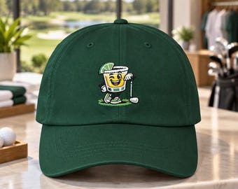 Tequila Shot Golfer Salt Rim Embroidered Classic Dad Cap | Drinking Golf Hat