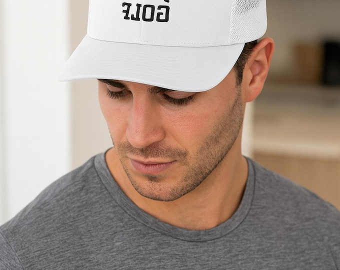 Reverse Words Snapback Hat, PNW Golf Mesh Cap