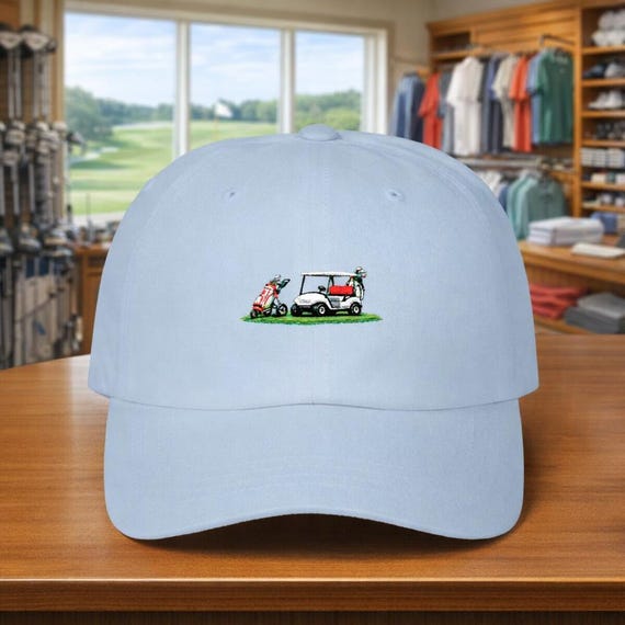 Embroidered Golf Cart Dad Cap | Lightweight Cotton Golf Hat