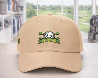 Golf & Grind Embroidered Golf Hat, Premium Dad Cap for Golfers, Khaki Spruce Navy Stone Black Gray White Light Blue, Golf Gift