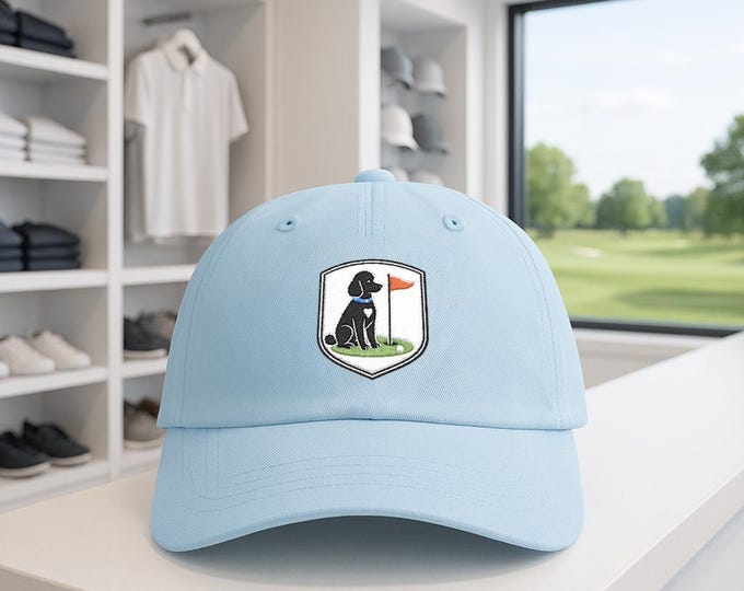 Standard Poodle Golf Shield Hat | Poodle on Green, Ball Dad Cap