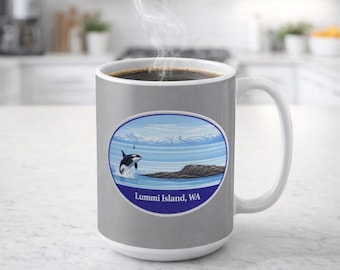 Orca off Seal Rock Lummi Island PNW Mug 15oz