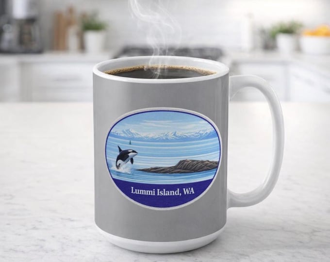 Orca off Seal Rock Lummi Island PNW Mug 15oz