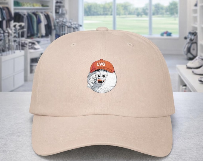 Golf Ball Golfer Espresso Pinky Up Cap | Funny Golf Hat Logo