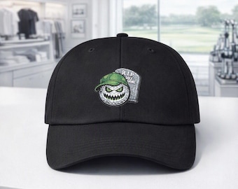 Spooky RIP Golf Game Embroidered Hat, Funny Halloween Cap, Dad Hat
