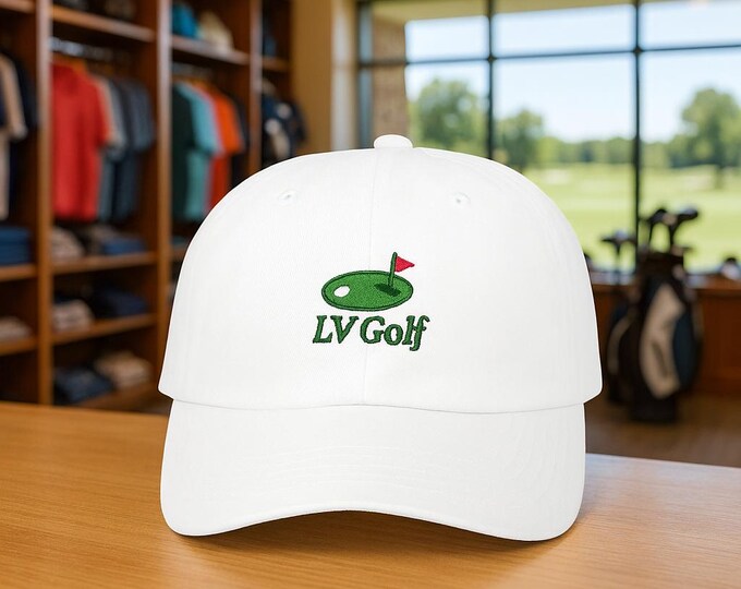LV Golf Logo Embroidered Classic Dad Cap | LummiVibez Golf Hat