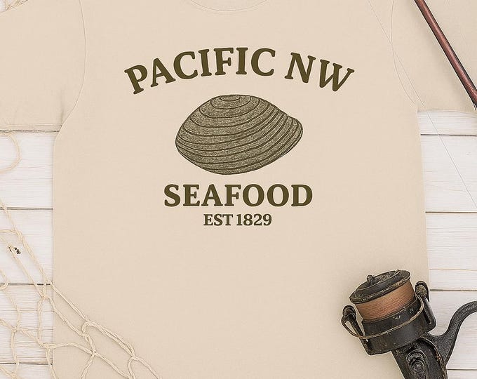 Pacific Northwest Coastal Seafood Heritage Tee | Vintage Fishing Graphic
