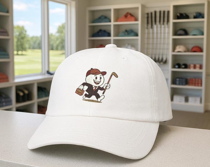 Golfer Rushing to Tee Time Classic Dad Cap | Funny Golf Hat