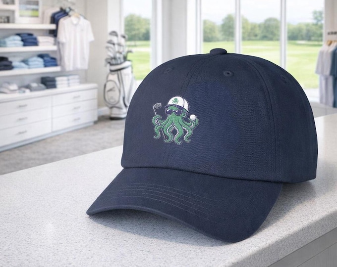 PNW Golf Octopus Embroidered Dad Cap | Coastal Northwest Adjustable Hat