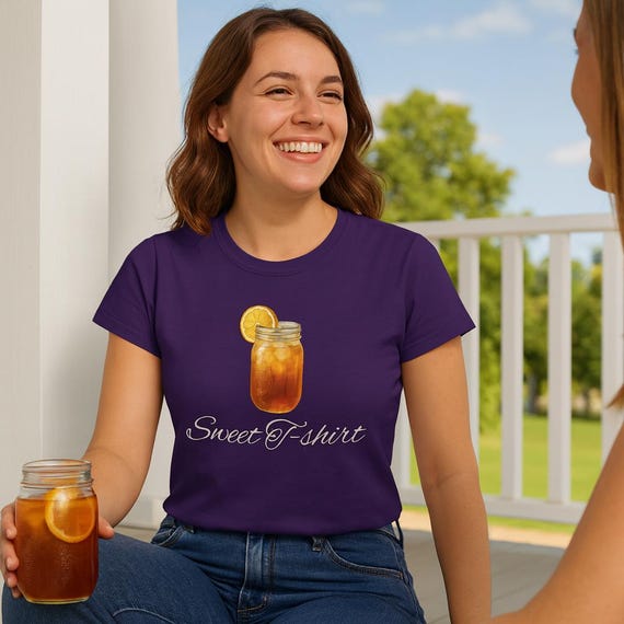 Mason Jar Iced Tea Graphic Tee | Women's Soft Cotton Shirt