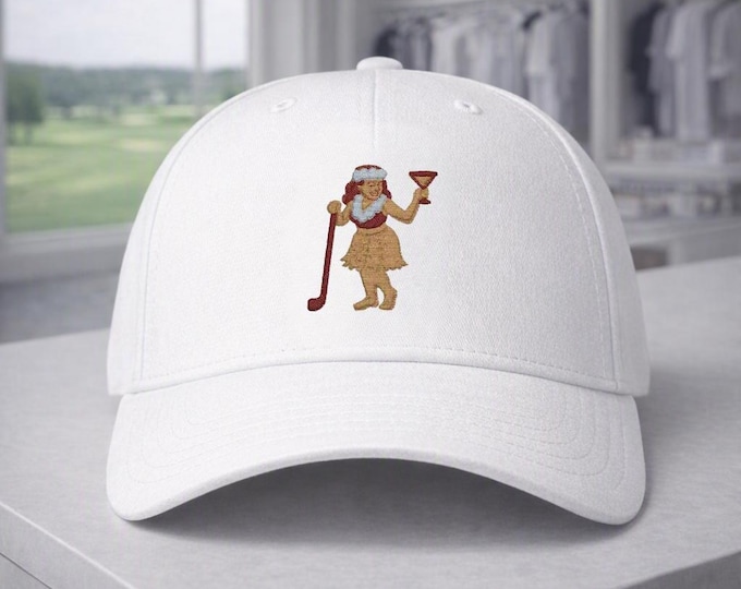 Hula Girl Golf Hat | Tiki Cocktail Golfer Cap