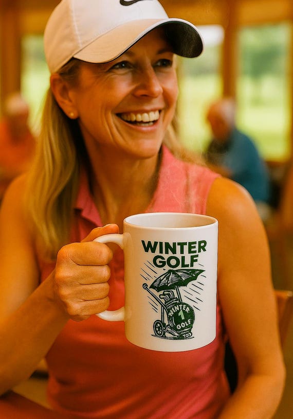 Winter Golfer Mug | 20oz Jumbo Ceramic Coffee Mug
