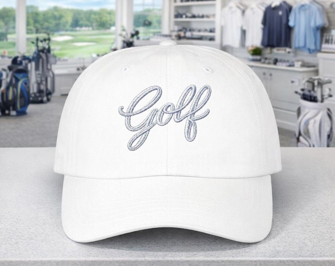 Embroidered Script Golf Classic Dad Cap | Golf Hat