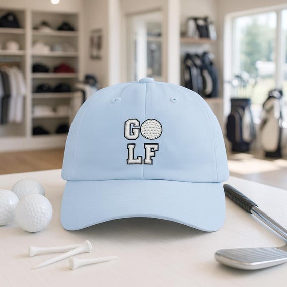 Embroidered Golf Ball Dad Cap | Low Profile Cotton Hat