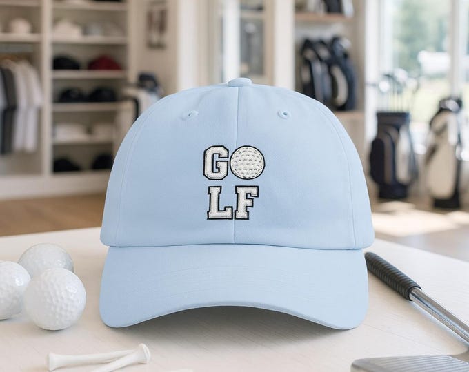 Embroidered Golf Ball Dad Cap | Low Profile Cotton Hat