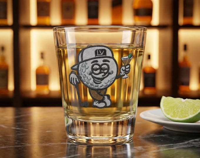 Boozy Ball Golfer Shot Glass | 1.5oz 19th Hole Cocktail Logo