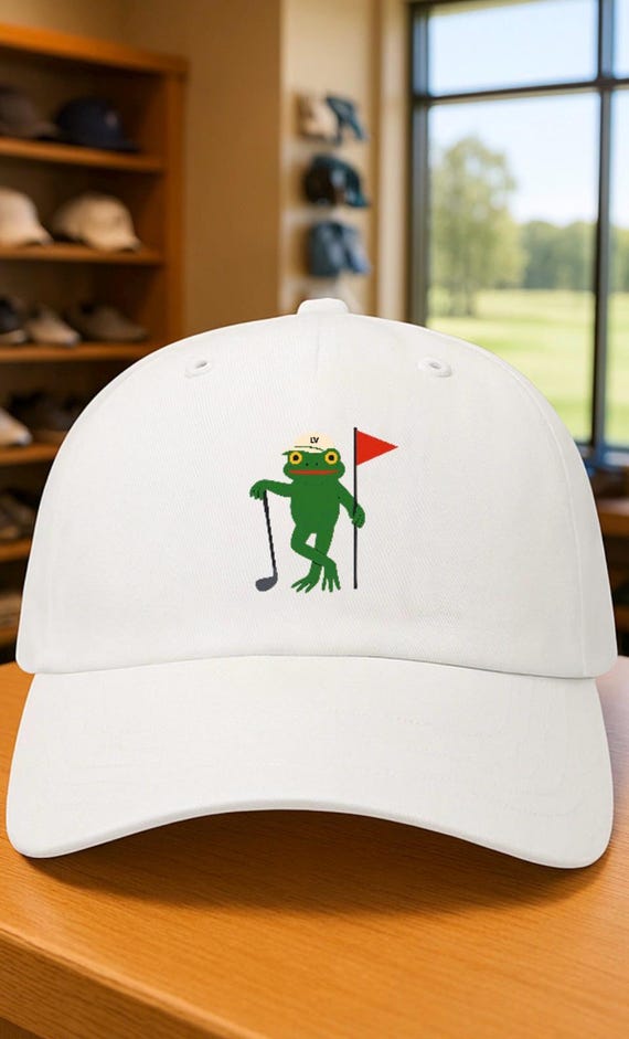 Frog Golfer Flag Logo Dad Cap | Golf Hat, Relaxed Round Design