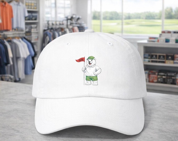 LVG Polar Bear Embroidered Dad Cap | LummiVibez Flag Mascot Golf Hat