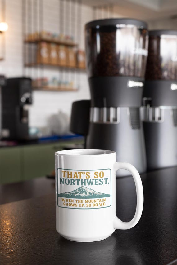 PNW Ceramic Coffee Mug: Mountain Sunrise, Outdoor Camping