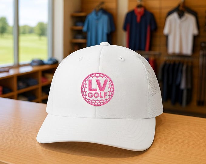 LV Golf Logo Snapback Trucker Cap | Golf Logo Hat, Casual Tailgate Cap