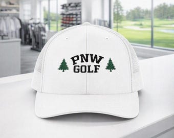 PNW Golf snapback cap | Pacific Northwest golf trees embroidered