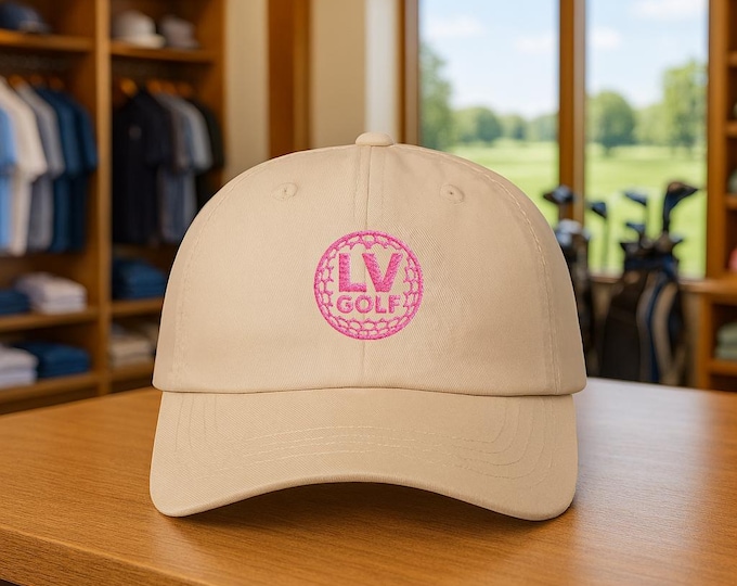 Pink LV Golf Logo Classic Dad Cap | Golfing Hat, 19th Hole Style