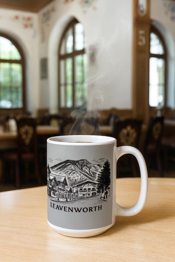 Leavenworth Washington Mountain Town Scenic Alpine Village Illustration Mug