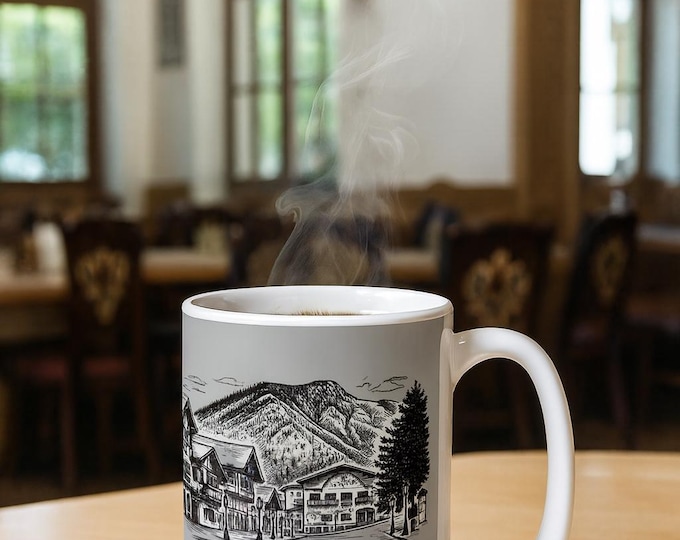 Leavenworth Washington Mountain Town Scenic Alpine Village Illustration Mug