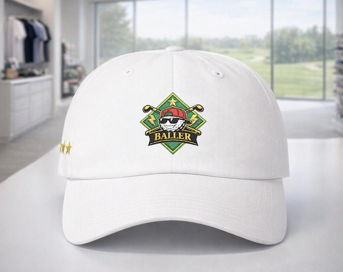 Baller Golf Logo Cap Classic Dad Cap | Embroidered Retro Sports Hat