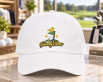 Fairway Vibes Golf Hat, Embroidered Dad Hat, Golf Lover Cap, Birdie Golf Hat, Adjustable Baseball Cap