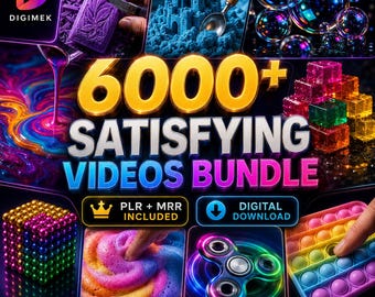 6000+ Satisfying Videos Bundle, ASMR, TikTok Shorts, PLR MRR (Digital Download)