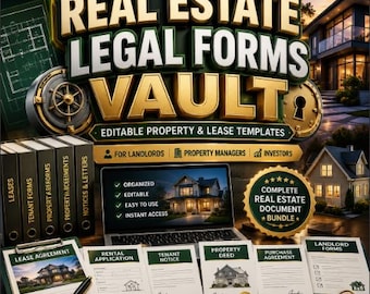 Real Estate Legal Forms Bundle, Editable Landlord Tenant Forms, Lease Templates, Property Agreements, Deeds