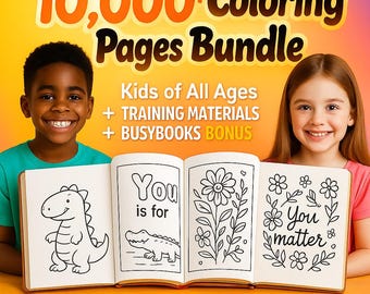 10k+ Kids Coloring Pages Bundle | Printable Sheets with PLR & MRR Rights + Bonus