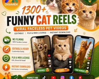 Funny Cat Videos Bundle: Viral Reels for TikTok, Instagram, Shorts (MP4 Digital Download)