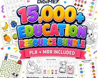 Mega Kids Learning Activities Bundle: 15,000+ Printable Educational Games (PLR/MRR)