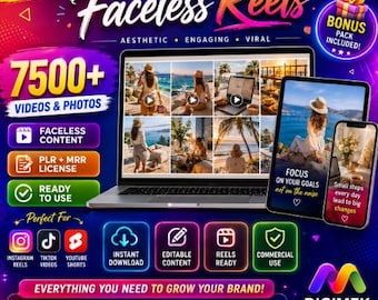 Faceless Reels – 7500+ Video & Photo Bundle (PLR/MRR License