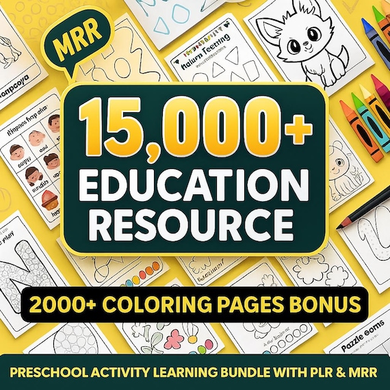 Mega Kids Learning Activities Bundle: 15,000+ Printable Educational Games (PLR/MRR)