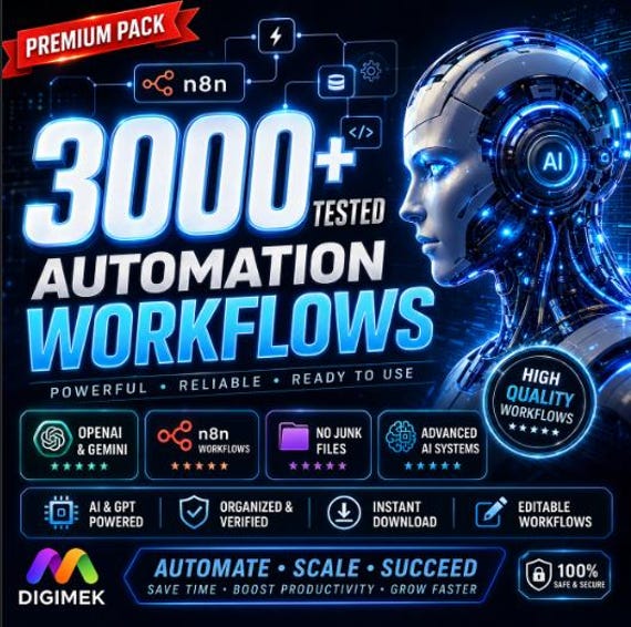 Ultimate AI Automation Workflow Bundle for n8n — 3000+ Ready-to-Use Workflows