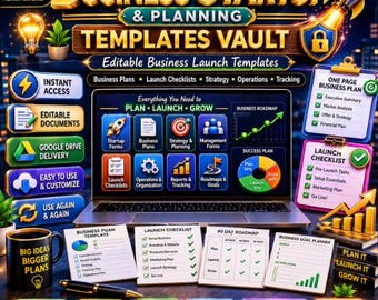 Business Startup Templates Bundle, Editable Plan Forms, Small Business Planning Documents